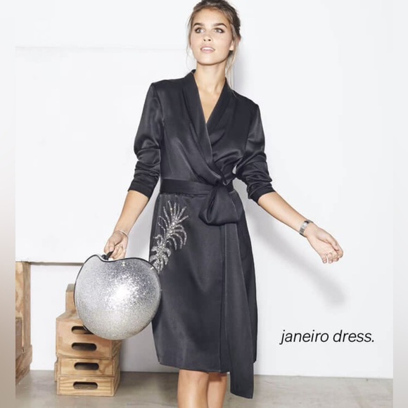 Ba&sh x Jay Ahr Black Janeiro Wrap Dress Size 6 - Picture 2 of 11